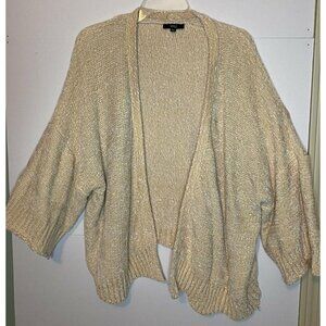 Very J Cream Open Cardigan Poncho Size Small Thick Knit Cottagecore
